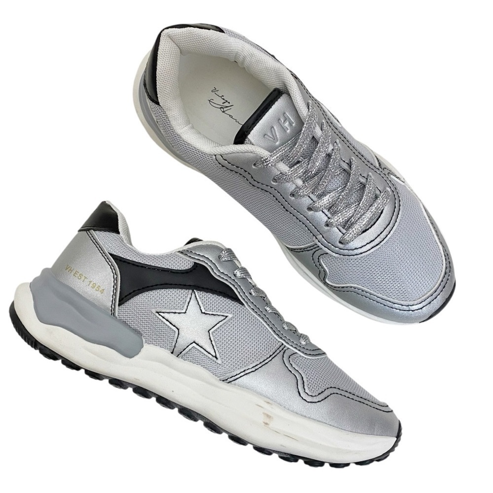 Vintage Havana Run‎ Washed Silver Sneakers Metallic
